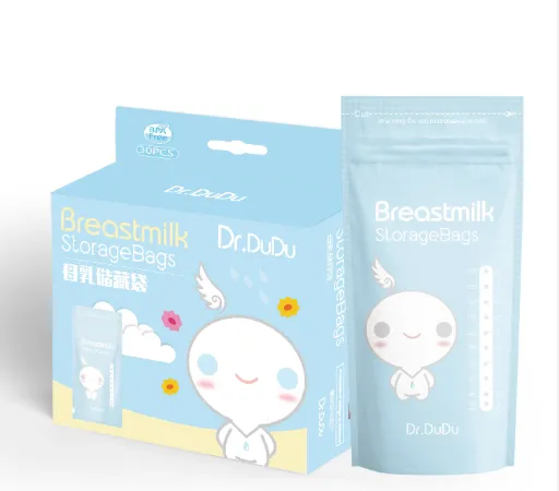 Custom Printed Plastic Stand Up Packaging Reusable Pet/Pe BPA Free Breast Milk Storage Bags