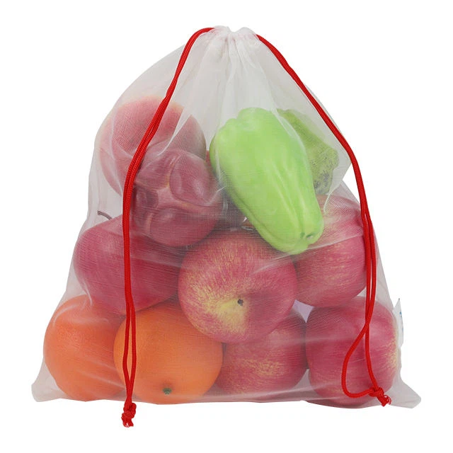 Sacs écologiques de filet de cordon pour des légumes-fruits