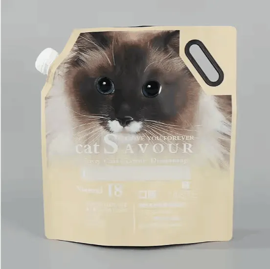Inventaire d'usine en gros 2.5KG nourriture pour chat buse d'aspiration Portable sacs d'emballage 5 livres de distribution d'aliments pour animaux de compagnie
