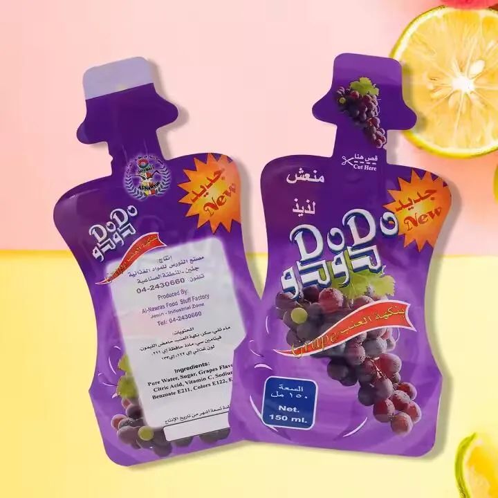 Pochette de bec de sac d'emballage de gelée de jus de fruit en forme imprimée personnalisée d'ODM OEM de haute qualité